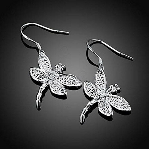 Pendientes Sencillos De Plata 925 Bañados En Blanco De Moda