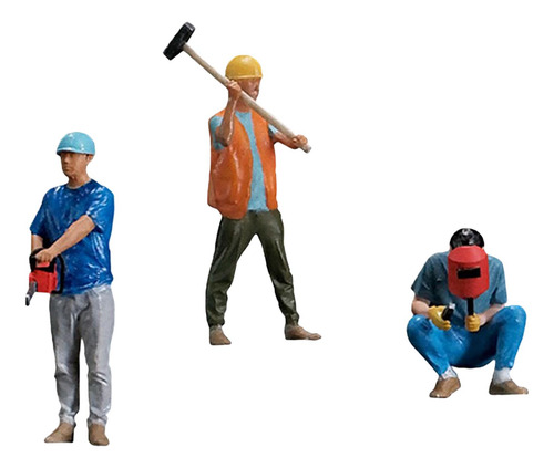 3 Piezas 3d Impreso 1:32 Trabajadores En Miniatura