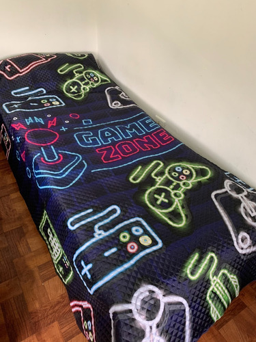 Imagen 2 de 4 de Soy Gamer 11/2 Plaza Cover Quilt Acolchado Liviano Juego