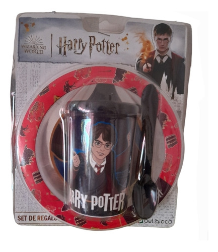 Set Harry Potter Bowl Con Tomador Vaso Plato Cuchara 