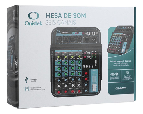Mesa De Som Profissional 6 Canais Estúdio Usb Phantom 48v