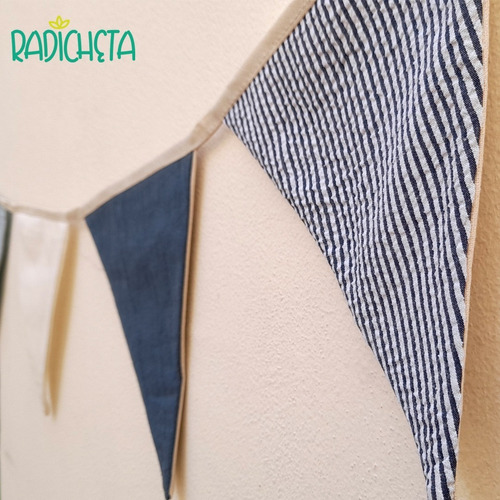 Imagen 4 de 5 de Guirnalda Banderines De Tela Doble X2m Colores