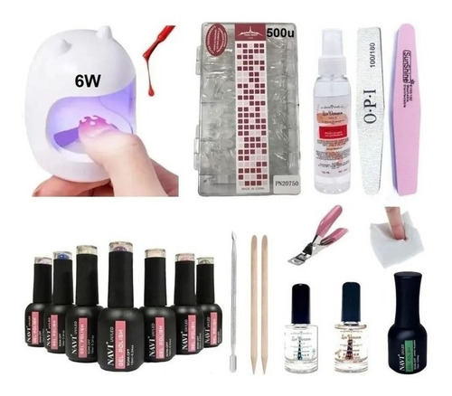 Kit Inicial X14 Cabina Led Uv Mini 6w Gel Uñas Semi Soft Gel