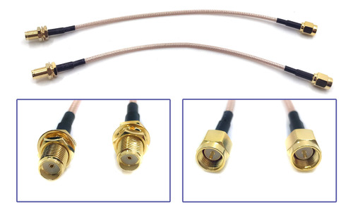 Electric 2 Antena Crimpado Rf Rg316 Sma Macho Hembra Cable