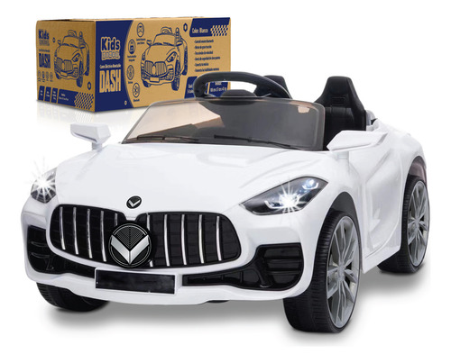 Kids House Carro Blanco Para Niños Montable Infantil Dash, con Luz, Música USB MP3, Educación Temprana, Batería Dual, Diseño Compacto y Seguro, Ideal para Aprender Jugando