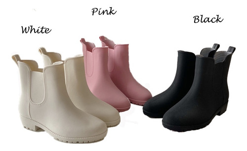 Botas Moda De Lluvia Dama Cortas E Impermeables De Pvc