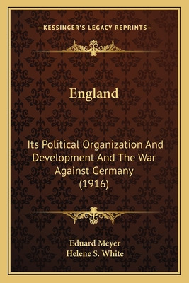 Libro England: Its Political Organization And Development...