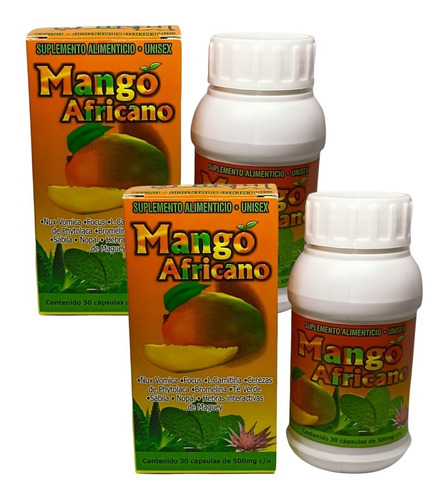 Mango Africano 2 Pack 30 Caps 500 Mg C/u Detox Reductivo