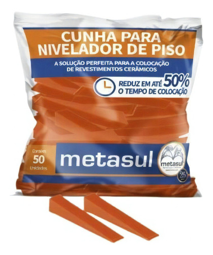 Cunha Para Nivelador Piso 15x15x9cm Laranja Metasul 50 Peças