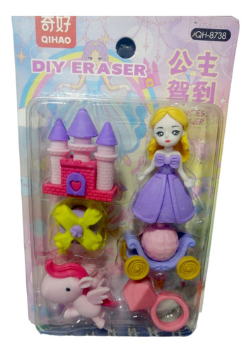 Goma De Borrar Figuras Borrador Animales Kawaii Color Rosa -princesa