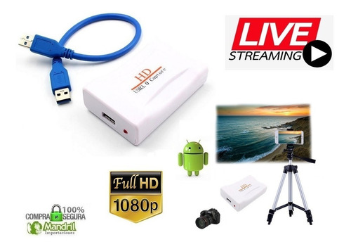 Capturadora Hdmi Video Streaming Android iPhone Windows Mac