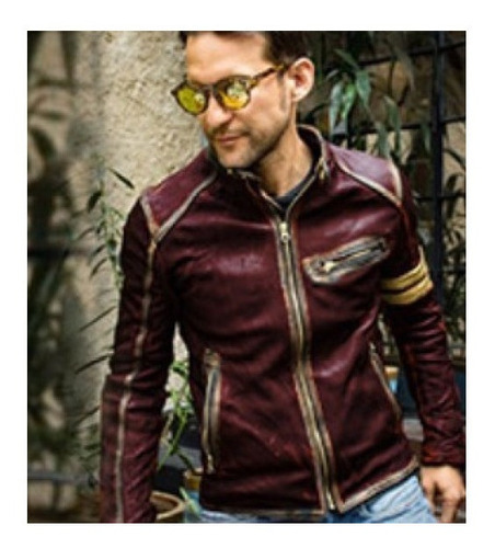 Chaqueta Motera De Cuero Punk Con Cuello Alzado Para Hombre