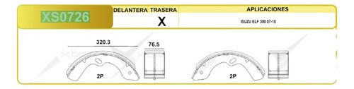 Balatas Tambor Traseras Para Isuzu Elf 300 2007- 2018 Xs0726
