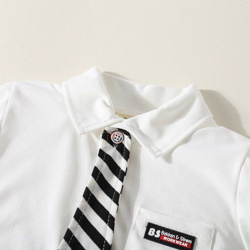 Conjunto Primavera De 2 Pcs Con Camisa Y Pantalón Para Bebé Blanco 2-3 A