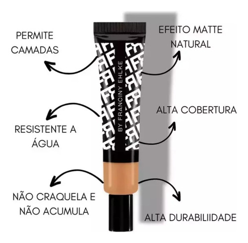 Base Liquida Matte Maxima Cobertura Fran 30g Longa Duração