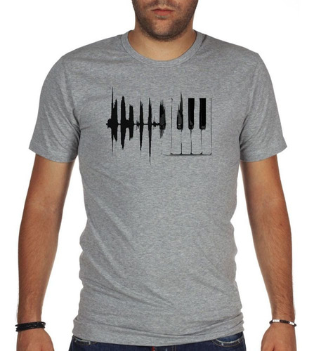 Remera De Hombre Piano Dibujo Musica Arte Teclas