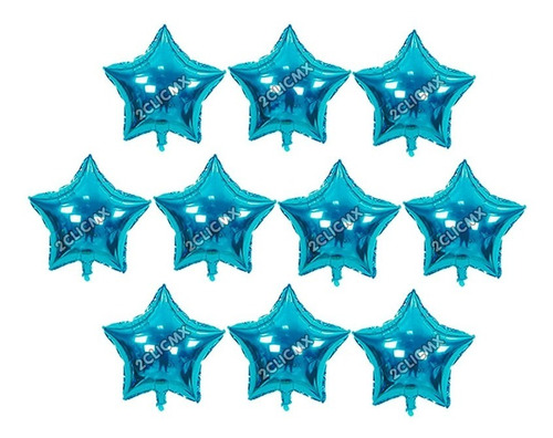 Globos Metalicos Estrella Azul Cielo 45 Cm Mayoreo 10 Pz