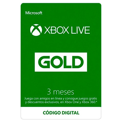 Tarjeta Xbox Live Gold Acceso Por 3 Meses Codigo Digital