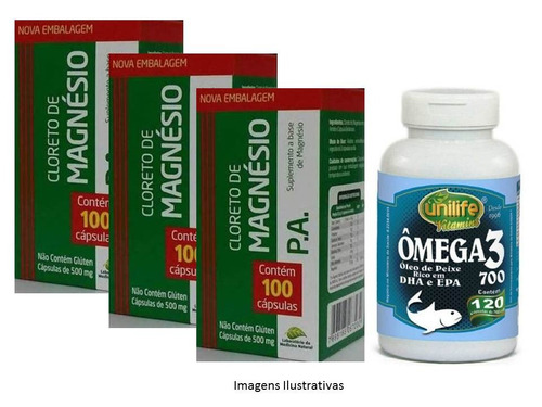 Cloreto Magnésio Pa 300 Cápsula + Omega3 Segredo Da Saúde 