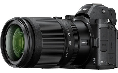 Cámara Nikon Z5 con lente Z 24-200 mm F/4-6.3 Vr + NF-e * Color negro