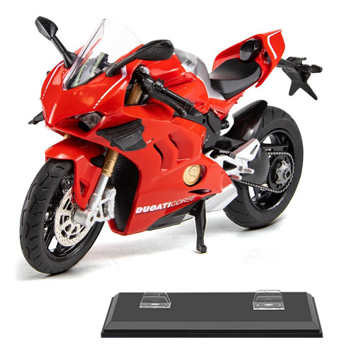 E Ducati Panigale V4s Miniatura Metal Moto Con Luces Y E