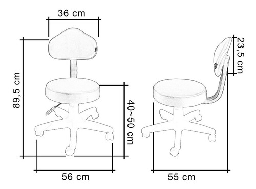 Imagem 8 de 9 de Cadeira Mocho Para Clinica / Estética / Laboratorio/tatoo