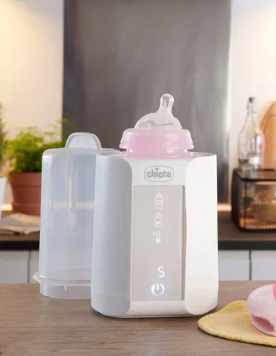 Chicco Calentador digital de biberones y esterilizador para biberones,  frascos de comida para bebés y bolsas de leche | Elimina el 99.9% de los