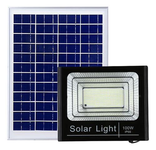 Foco Reflector Solar 40w Exterior Ip66 Luz Fria C/control