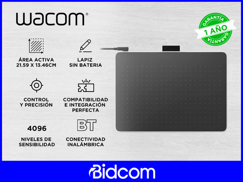 Tableta Wacom Intuos Ctc6110wlw0a Lápiz Bluetooth 18x20cm
