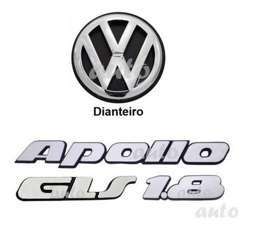 Emblemas Apollo Gls 1.8 + Vw Grade - Modelo Original