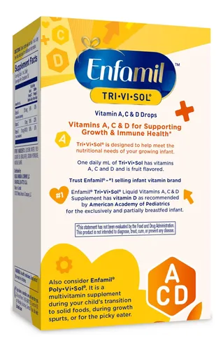 Gotas Multivitamínicas Para Bebés Enfamil Tri-vi-sol, Apoyan