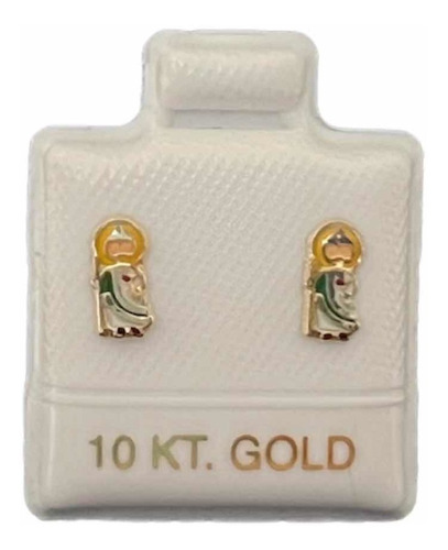 Arete Broquel San Judas Tadeo Oro 10 Kt