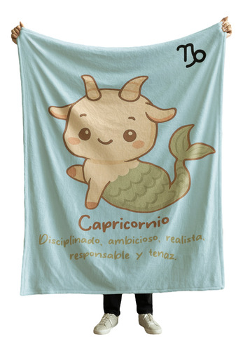 Cobija Frazada Varios Diseños Espiritualidad + Cuarzo Regalo Signo Zodiacal Capricornio Animacion Frazada Ligera 110x160cm