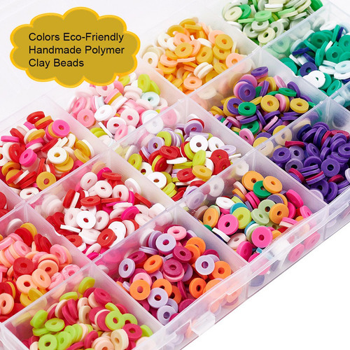 2400 Cuentas De Arcilla Para Hacer Pulseras, Kit De 6 Mm