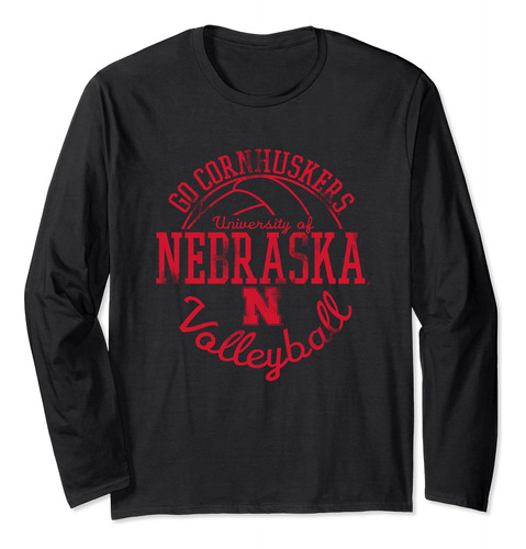 Nebraska Cornhuskers - Camiseta De Manga Larga Con Texto Vi.