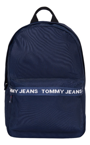 Bolsa mochila Tommy Jeans AM0AM11520 diseño lisa de poliéster  azul marino con correa de hombro azul asas color azul