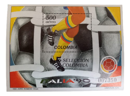 Hoja Filatelica Del Fútbol Colombiano