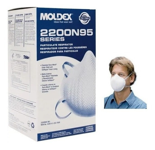 Mascarilla Serie 2200n95 Caja Con 20 Piezas Marca Moldex