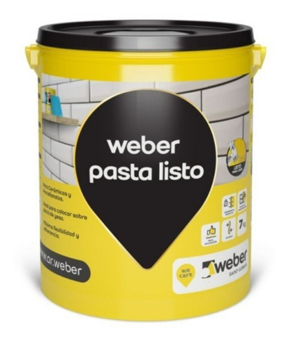 Imagen 1 de 7 de Pegamento Mezcla Adhesiva Weber Pasta Lista 7 Kg Placa Yeso