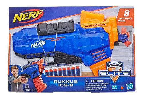 Pistola Lanzador Nerf Elite Rukkus Ics-8 +40 Dardos 