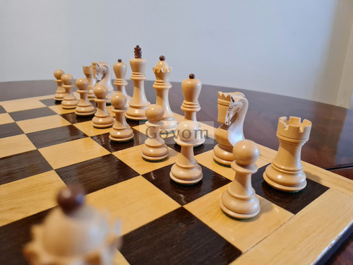 Juego Ajedrez Madera Profesional Piezas Yugoslavia Golden