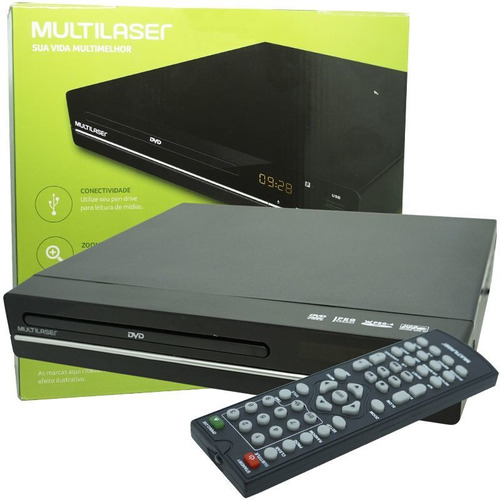 Aparelho Dvd Player Multilaser Rca 2.0 Mp3 Cd Ripping Usb