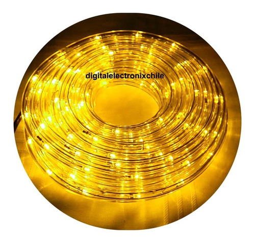 2 Mangueras Led De 10 Mts Color Amarillo 8 Secuencias 220v