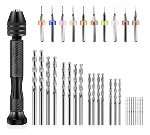 Juego De 36 Brocas Manuales, Pin Vise Hand Drill Minimicro