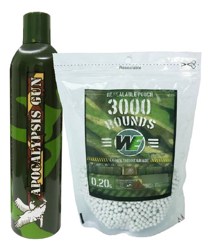 Combo Green Gas + Bbgun 0,20gr X 3000pc We Airsoft