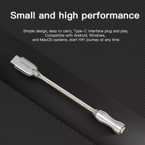 Dac Hifi Keysion Adaptador Fone De Ouvido 3.5 Mm Para Usb C