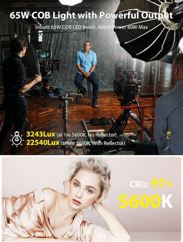 Luz De Video Colbor Cl60m 65w 5600k 7 Efectos Con Control Ap