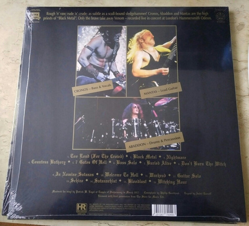 Lp-venom-live From The Hammersmith Odeon Theatre (red Vinyl)