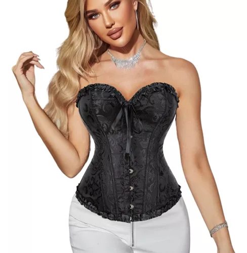 Corpete Corset Corselet Espartilho Cinta Modela Cintura Floral