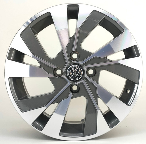 Rodas Vw Gol / Voyage / Polo Track 4x100 (jogo) + Bicos Cor Grafite Com Diamantado